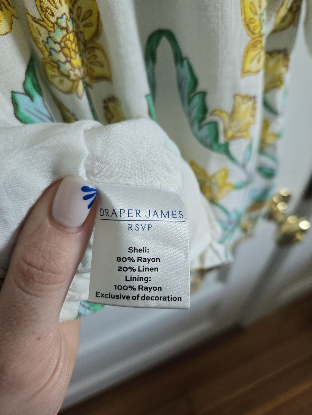 Draper James RSVP Womens floral square neck linen blend blouse size S - Picture 7 of 8